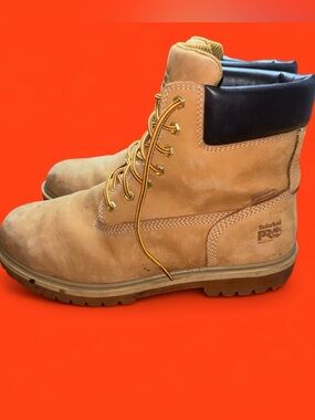 Timberland PRO Wheat/Tan Work Boots with Black Collar